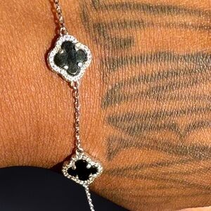 Elegant Black and Silver Women's Bracelet